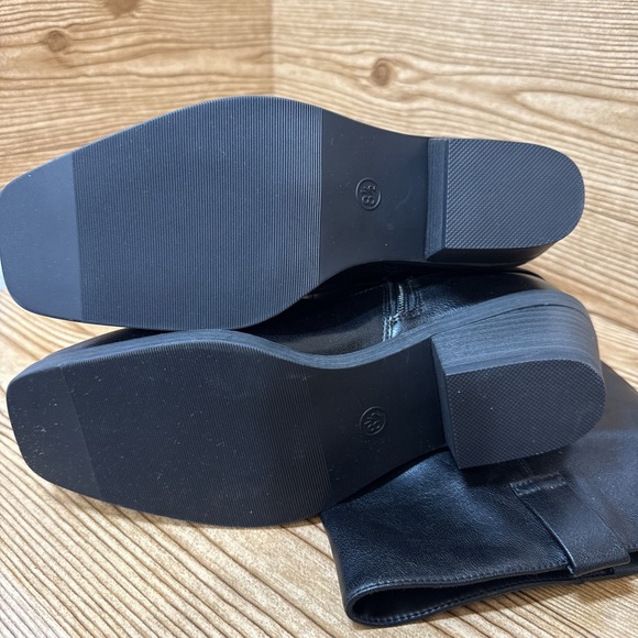 Universal Thead Black Oakley Boots Sz 8.5 Moto Biker Riding Square Toe Harness - Picture 8 of 11